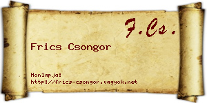 Frics Csongor névjegykártya